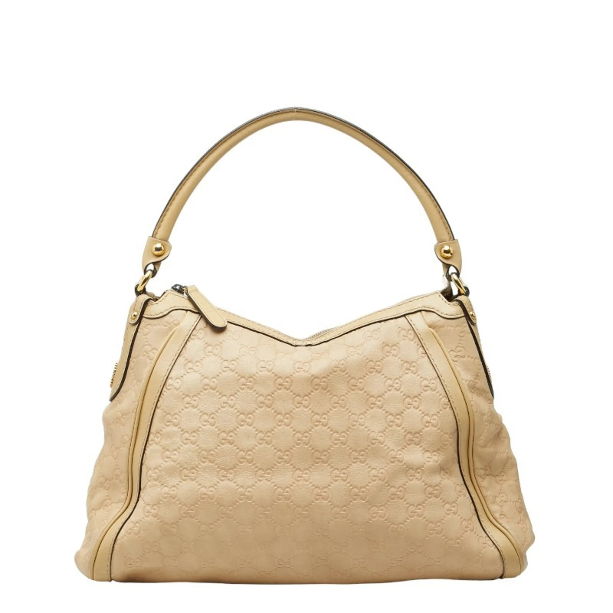 Gucci Guccissima Scarlet Handbag 282297 Beige Leather Women's Gucci